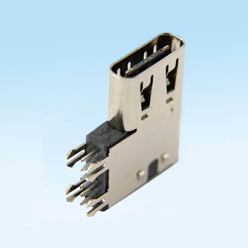 TYPE C 母座 6Pin 侧插 立式加高