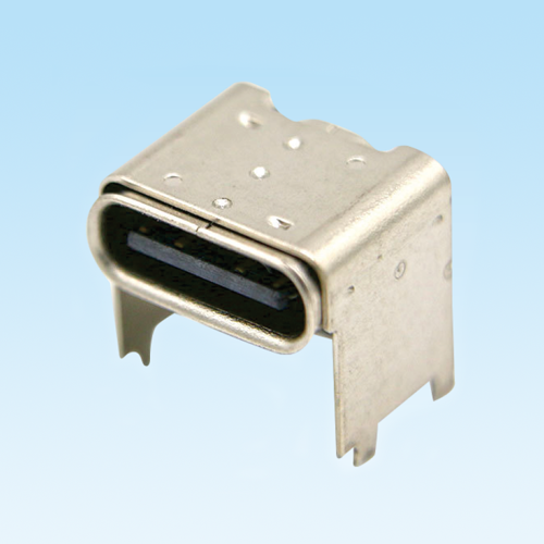 TYPE C 母座 16Pin 卧式 垫高型 固定脚插件